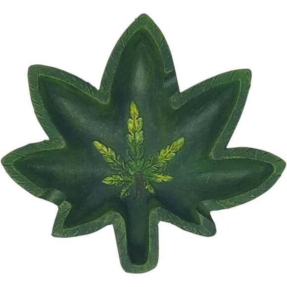 Pot Leaf Shape Cigarette Ashtray for Outdoors and Indoors Use -Modern Home Decor - Picture 1 of 5